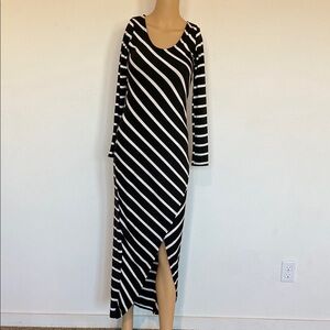 Black and White Striped Maxi Dress